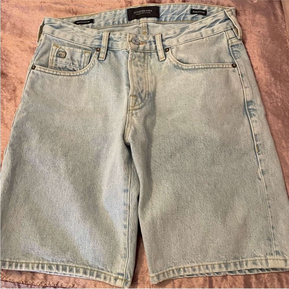 Men's Light Blue Denim Shorts